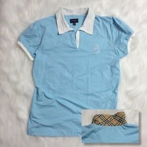 BURBERRY golf light blue polo Size M